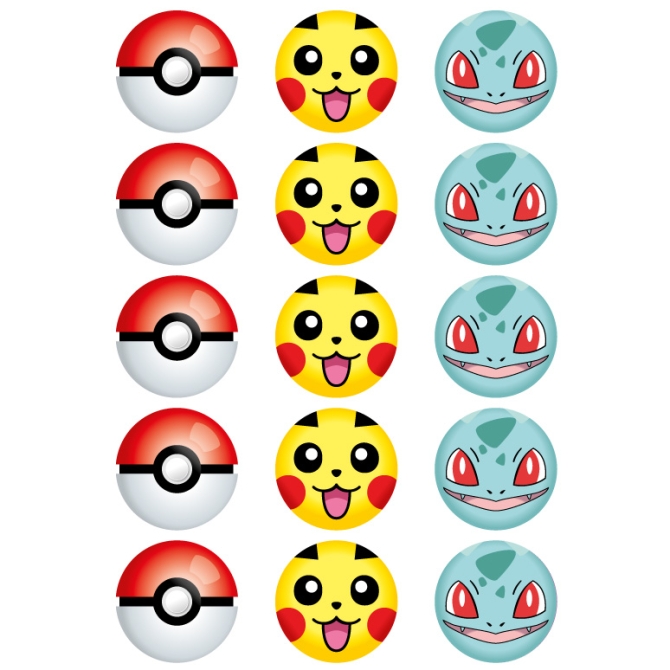 15 dischi commestibili Pokmon - 50 mm 