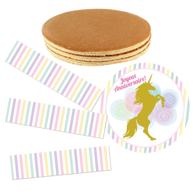 Kit torta Unicorno oro 