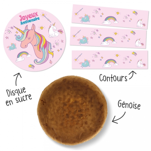 Kit torta Unicorno arcobaleno 