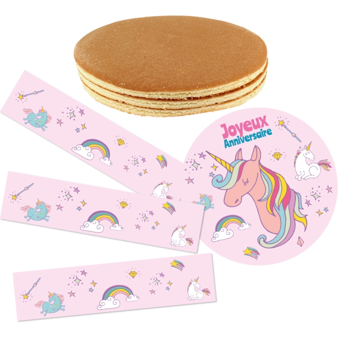 Kit torta Unicorno arcobaleno 