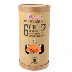 6 Bicchieri Animali della foresta - Compostabile. n5