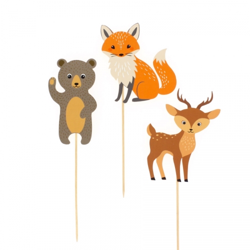 Cake Toppers Animali della foresta - Riciclabile 