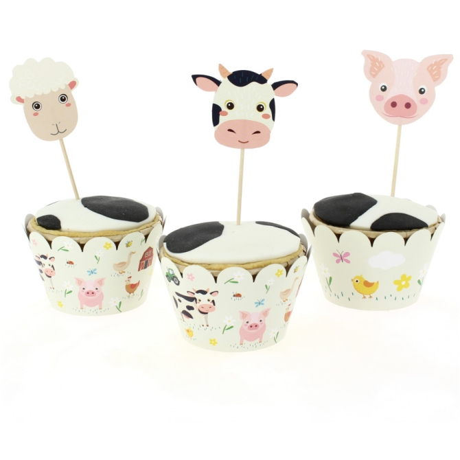 Kit Cupcakes Animali della fattoria - Riciclabile 