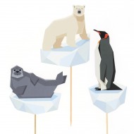 Cake Toppers Animali Polari - Riciclabile