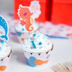 Kit Cupcakes Sirena Corallo - Riciclabile. n2