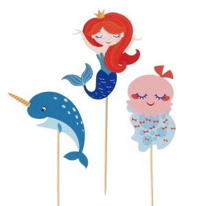 Cake Toppers Sirena Corallo - Riciclabile