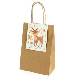 6 Sacchetti regalo Animali della Foresta - Riciclabile. n1