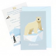 6 Inviti Animali polari - Riciclabile