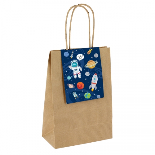 6 Sacchetti regalo Spazio - Riciclabile 