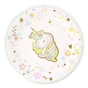 6 piatti Unicorno - Riciclabili