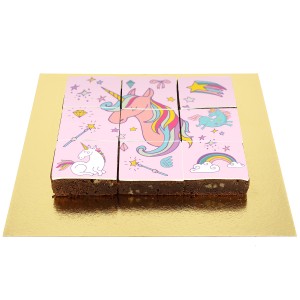Brownies Puzzle Unicorno Arcobaleno Rosa