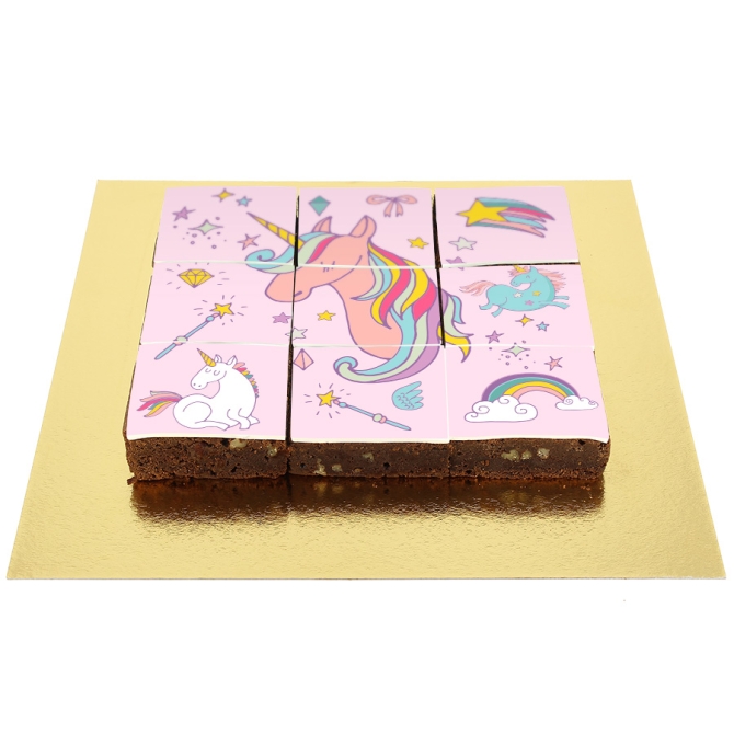 Brownies Puzzle Unicorno Arcobaleno Rosa 