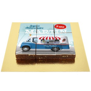 Brownies puzzle Camion dei gelati - personalizzabile