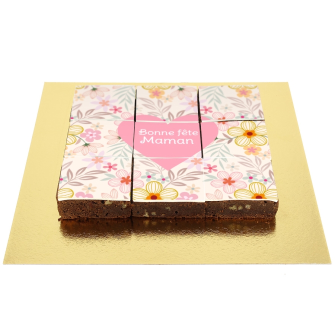 Fiori e cuore di brownies - personalizzabile 