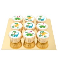 9 Cupcake Dino Colors - Cioccolato