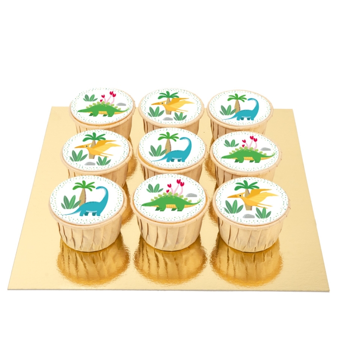 9 Cupcake Dino Colors 