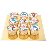 9 Cupcake Sirena di corallo - Vaniglia