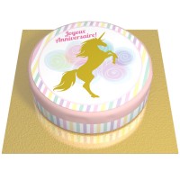 Torta Unicorno Oro -  20 cm Fragola