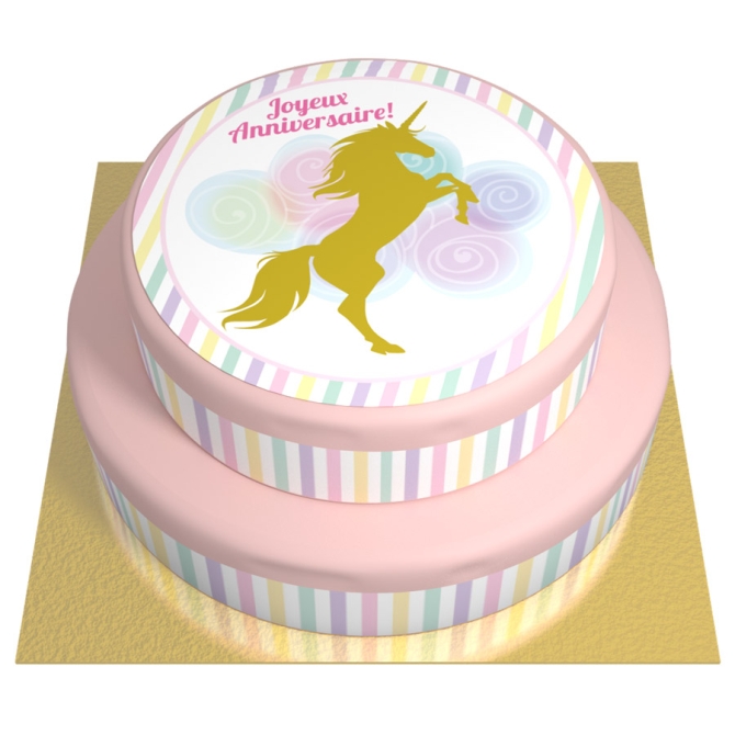 Torta Unicorno Oro - 2 piani 