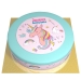 Torta Unicorno Rainbow celeste -  26 cm. n1