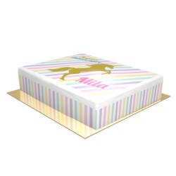 Torta Unicorno Oro Personalizzabile - 26 x 20 cm. n1