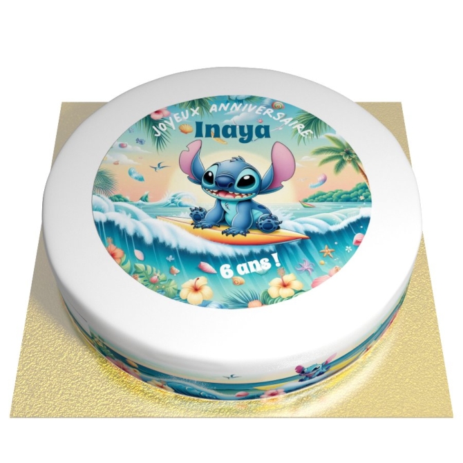 Torta Hawaii Stitch personalizzabile - Ø 26 cm 
