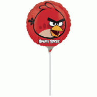 Palloncino con asta Angry Bird rosso