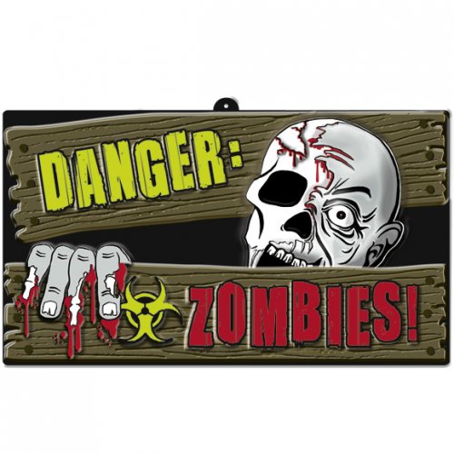 Cartello Pericolo Zombie in rilievo 