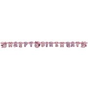 Ghirlanda lettere Happy Birthday Pink Bird