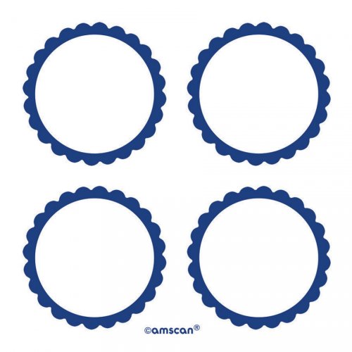 5 fogli di etichette Blu scuro 