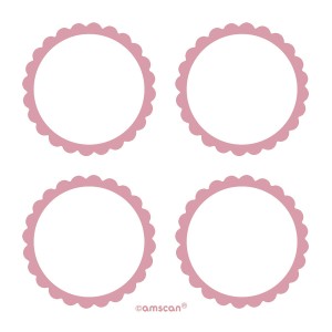 5 fogli di etichette Rosa pastello