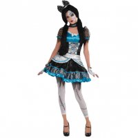Travestimento Halloween Doll Rosa/Nero taglia 14-16 anni