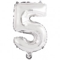 Palloncino Numero 5 Argento (33 cm)