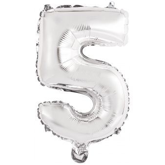 Palloncino Numero 5 Argento (33 cm) 