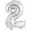 Palloncino Numero 2 Argento (33 cm)