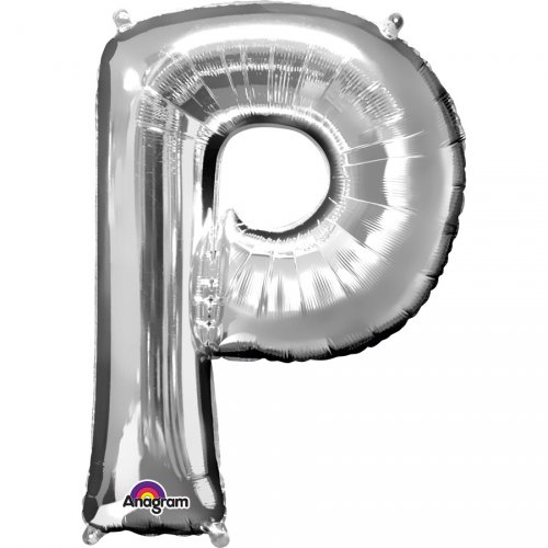 Palloncino Lettera P Argento (33 cm) 