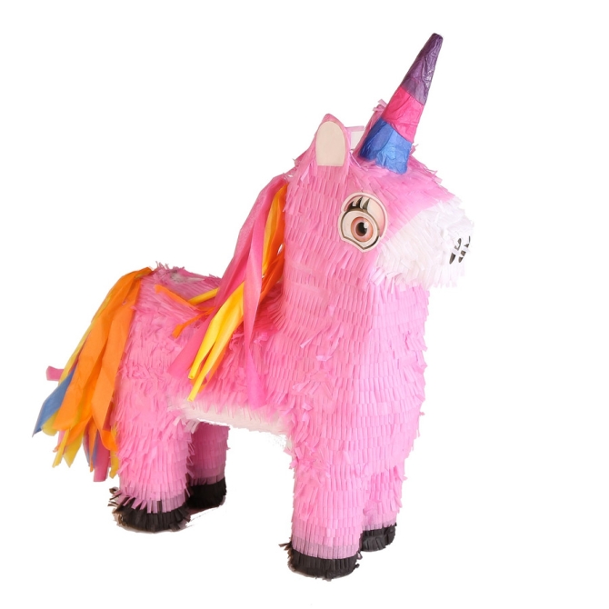 Pinata Liocorno Rosa criniera Rainbow (54 cm) 