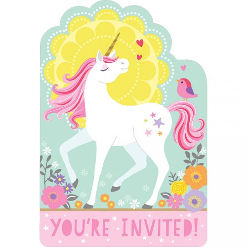 8 Inviti Unicorno Magico 