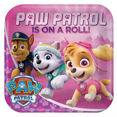 8 Piatti PAW Patrol Rosa 