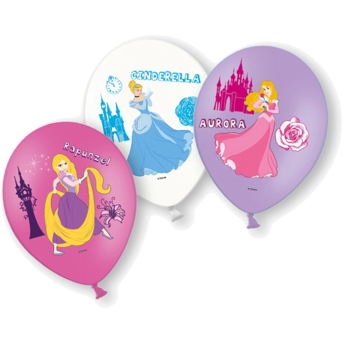 6 Palloncini Principesse Disney (Rapunzel / Cenerentola / Aurora) 