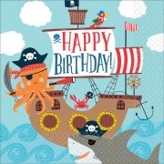16 Tovaglioli Pirata Birthday