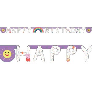 Ghirlande lettere Happy Birthday - Peppa Pig Party