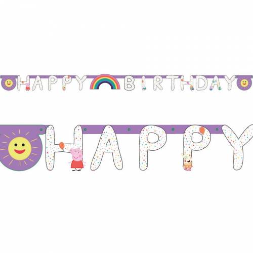 Ghirlande lettere Happy Birthday - Peppa Pig Party 