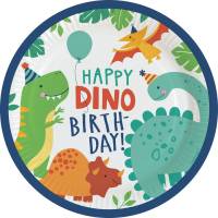 Contiene : 1 x 8 Piatti - Happy Dino Party