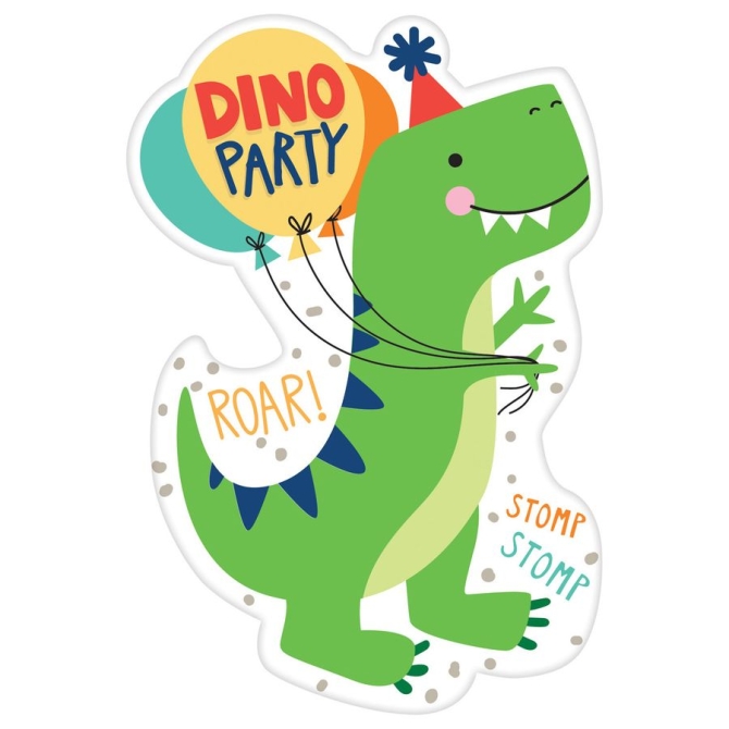 8 Inviti - Happy Dino Party 