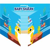 8 Inviti Baby Shark Gialli