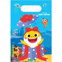 Contiene : 1 x 8 Sacchettini Regalo Baby Shark Gialli