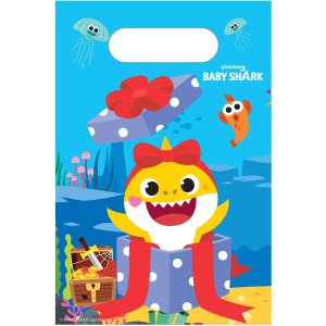 8 Sacchettini Regalo Baby Shark Gialli