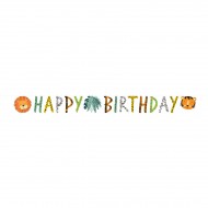 Festone scritta Happy Birthday - Animali della giungla