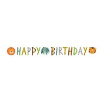 Contiene : 1 x Festone scritta Happy Birthday - Animali della giungla
